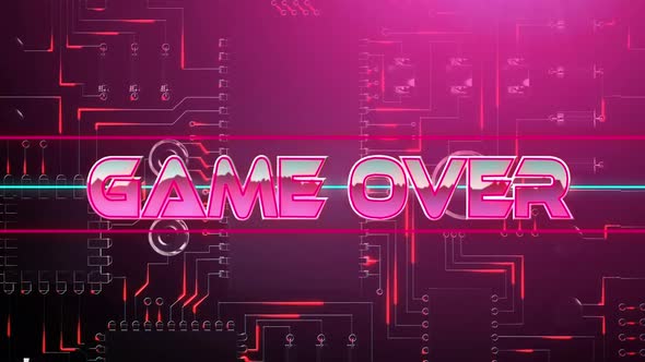 Pink game over game screen