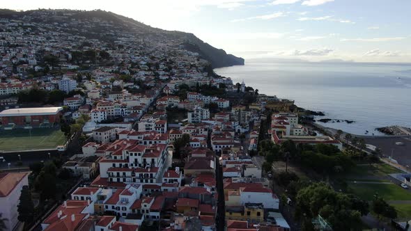 Aerial view of Funchal Old Town on Madeira island, Portugal