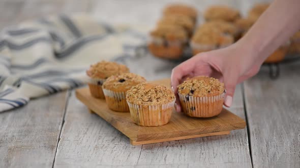 Homemade Blueberry Muffins for Breakfast.