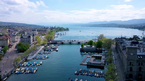 Zurich Lake and river Limmat