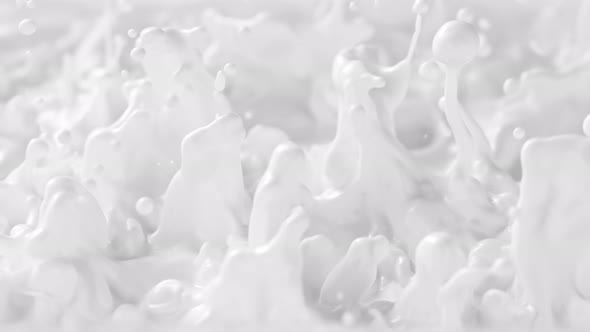 Super Slow Motion Shot of Splashing Fresh Milk at 1000Fps