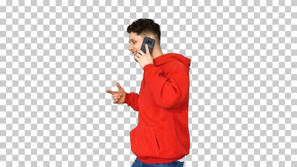 Casual Hip-Hop Man Walking and Talking on The Phone and Dancing