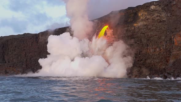 Lava Flows Into The Ocean Flows Into The Ocean