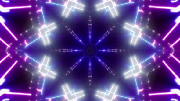 Blinking Neon Light Beam Kaleidoscope Loop 4K 06