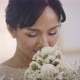 Beautiful Asian Bride In Wedding Dress With Flowers Bouquet, Slow Motion Shot. - VideoHive Item for Sale