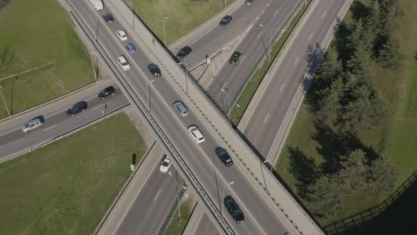 Car Traffic On Highway Junction