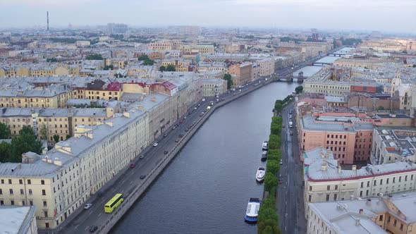 Saint Petersburg Russia Morning City Aerial 310