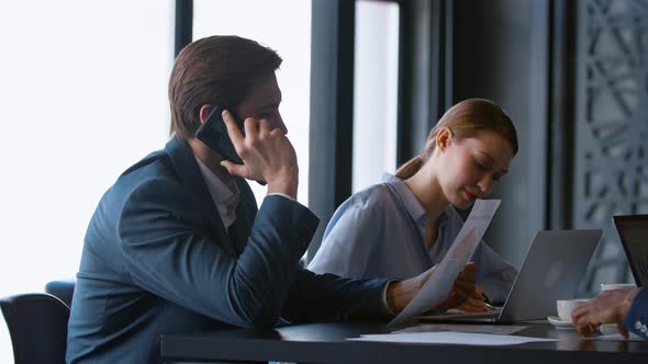 Working young team at meeting in a modern office