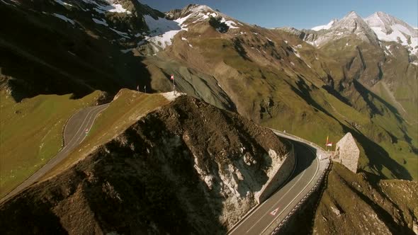Top of Grossglockner mountain pass in the Alps
