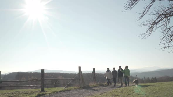 Seniors Taking a Walk in Countryside