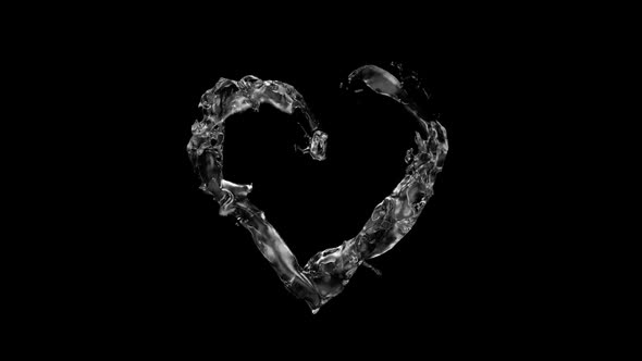 Heart Water Splash With Transparent Background