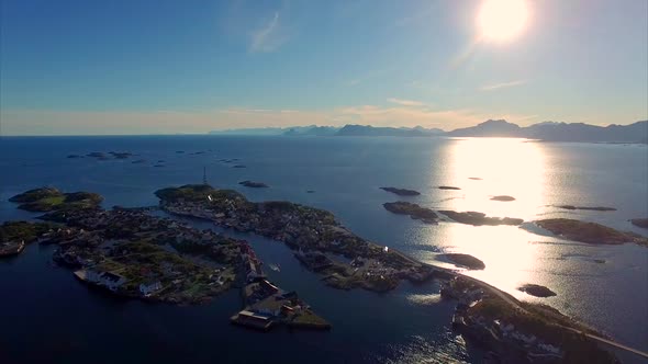 Fishing town of Henningsvaer on Lofoten islands, Norway