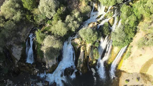 aerial waterfall nature