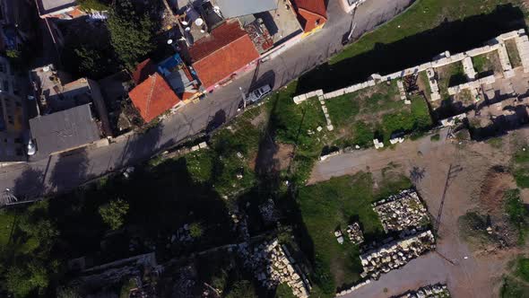 Top View of Houses with Red Roofs