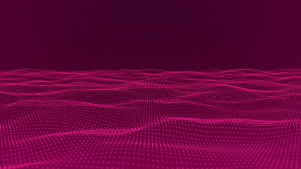 New Pink Color Particle Wave Animated Background