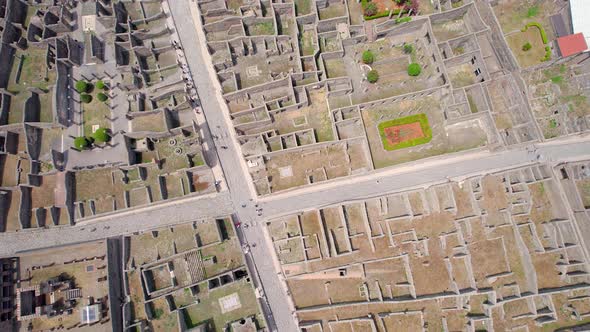 4K Aerial of the ancient ruins of Pompeii, Italy.