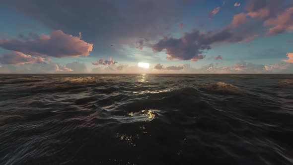 Fly Over Sea 4k