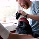 Beautiful Couple Relaxing at Home and Loving Their Dog - VideoHive Item for Sale