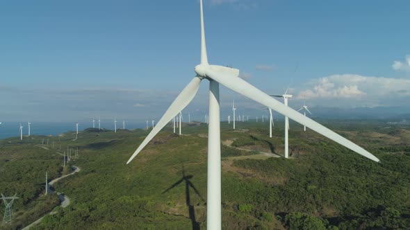 Solar Farm with Windmills. Philippines, Luzon