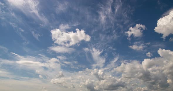 SeriesSKY CLEAR Beautiful Cloud Blue Sky with Clouds Sun Time Lapse Clouds Rolling Puffy Cumulus