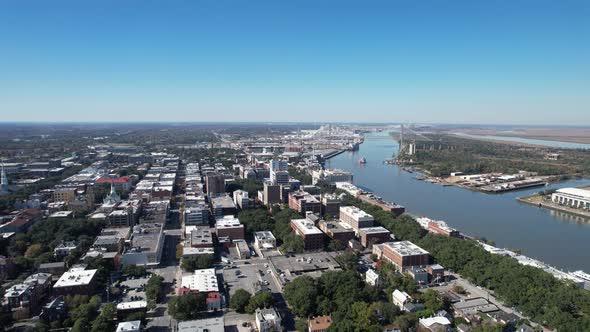 Aerial View of Downtown Savannah