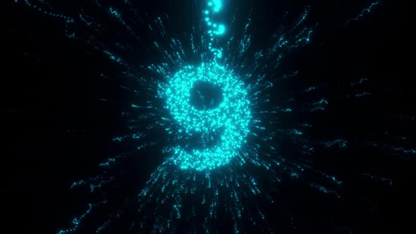 9 Number With Futuristic Particles Hd