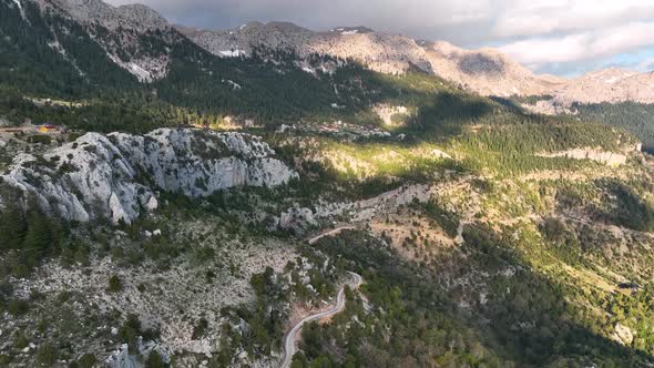 Mountain landscape high in the mountains aerial view 4 K