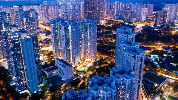 Timelapse of Hong Kong city at night