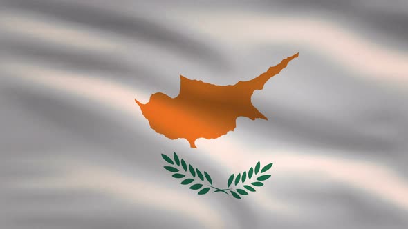 Cyprus Windy Flag Background 4K