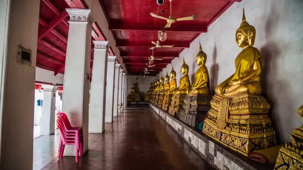 Bangkok Street and Temple Timelapse in Thailand