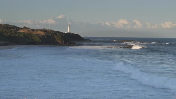 view of norah head lighthouse on a spring afternoon