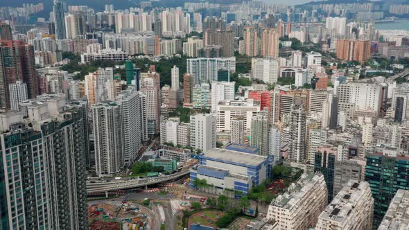 Top view of Hong Kong city