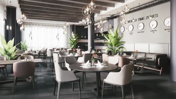 Interior Design of a Modern Restaurant