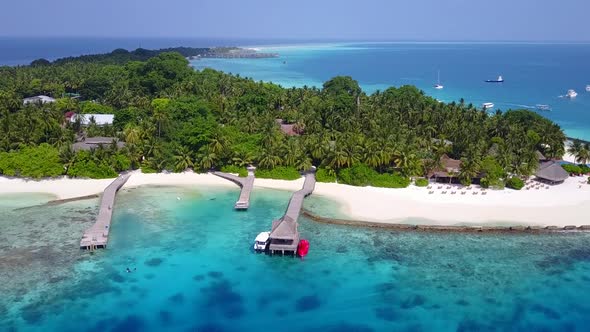 Aerial travel of coast beach time by ocean and sand background