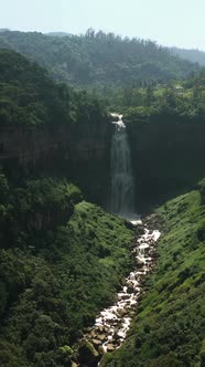 Waterfall Colombia Aerial Vertical View