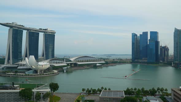 Time lapse of Building in Singapore city