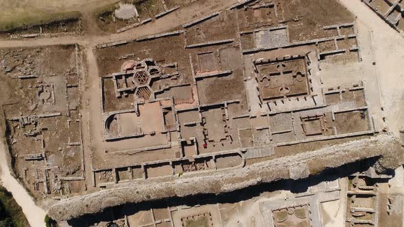 Aerial View Roman Empire Building Ruins In Portugal