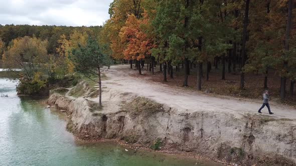 Trees and Lake from Above