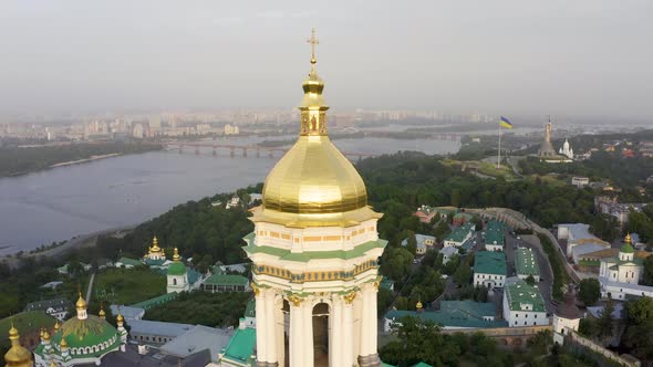 Magical Aerial View of the Kiev Pechersk Lavra Monastery