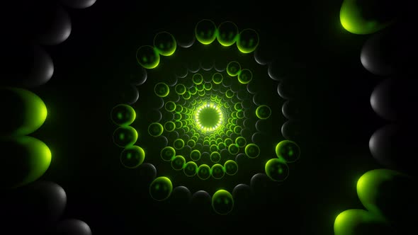 Fast Moving Colorful Flashing Tunnel of Spheres Vj Loop Animation