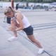 Female Jogger Lunging on Steps - VideoHive Item for Sale