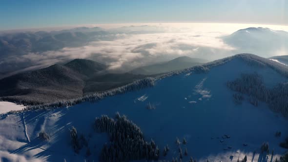 Beautiful Winter Season in Europe. Concept: Ski, Travel, Nature, Freeride, Hiking