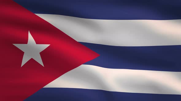 Cuba Windy Flag Background 4K