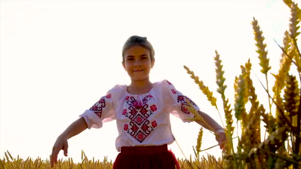 Child in Wheat Field Concept for Ukraine Independence Day