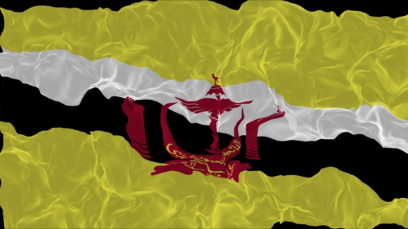 flag Brunei turns into smoke. State weakening concept a crisis, alpha channel