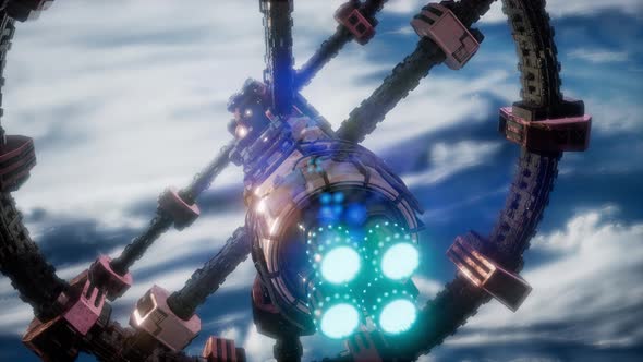 Earth and Outer Space Station Iss alt