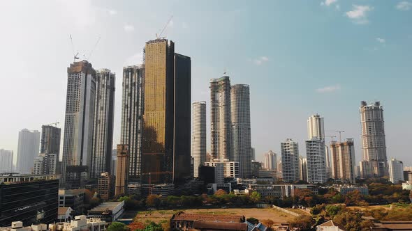 Modern City high rise skyscraper buildings. Financial District in Mumbai, India
