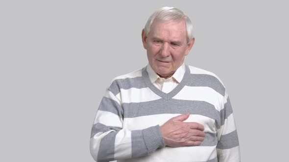 Mature Man with Painful Feelings in Chest.