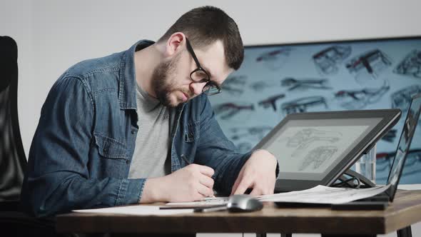 A Talented Industrial Designer Sketches a Car