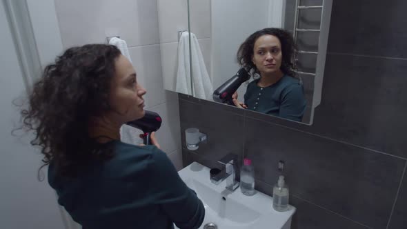 Confident Adult Female Having Personal Hygiene Routine at Home